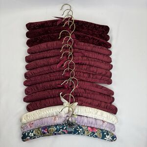 Lot of 14 Padded Satin Velvet Delicate Clothes Clothing 15" Hangers